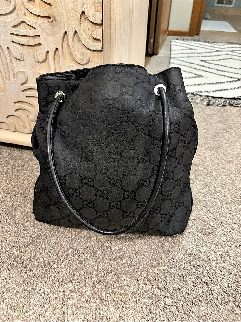 Gucci GG Monogram Canvas Bucket Tote Bag